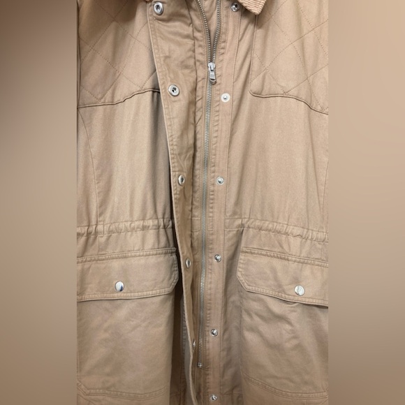 LOFT Women’s Tan Canvas Corduroy Collar Barn Jacket Size XLP Field Chore Coat - Picture 3 of 10